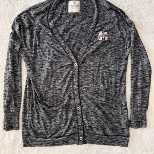 Mississippi State Bulldogs Colosseum Dash Cardigan XL Charcoal Space Dye MSU